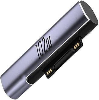 USB C 102W Adapter Magnetic 15V, USB-C to Magnetic 15V Adapter for Microsoft Surface Book 2 1, Surface Laptop 3 2 1, Surface Pro X Pro 7 Pro 6 Pro 5 Pro 4 Pro 3 and Surface Go Series