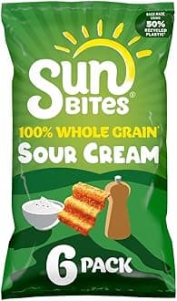 Sunbites Sour Cream & Cracked Black Pepper Multipack Snacks Crisps 6x25g