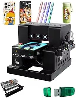 A3 UV Flatbed Printer L805 UV Printer Multi-Functional A3 UV Printing Machine for Phone Case/Wood/Glass/Acrylic/Bottle, with Varnish Function