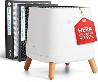 Smart Air(AKA Smart Health) Sqair Air Purifier|H13 HEPA &Activated Carbon| Cleans up to 900 sq ft/30 mins, 23-52 dB| For Home, Bedroom, Office, Kitchen|Reduces Allergies, Smoke, Dust, Pet Odors
