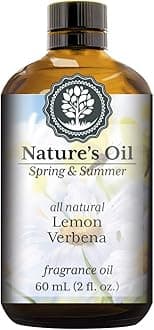 Lemon Verbena (All Natural) Fragrance Oil (60ml) for Diffusers, Soap Making, Candles, Lotion, Home Scents, Linen Spray, Bath Bombs, Slime