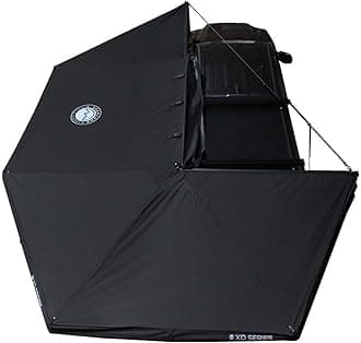 Overland Vehicle Systems 19690001 XD Nomadic 270 Degree Awning with Integrated LED Lights & Black Out Driver Side | 129 Sq Ft of Coverage | Black Fabric and Travel Cover Included