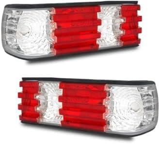 Taillights Red/Clear Lens Assembly Set for Mercedes Benz S Class W126 - (Pair) Driver Left and Passenger Right Side Replacement