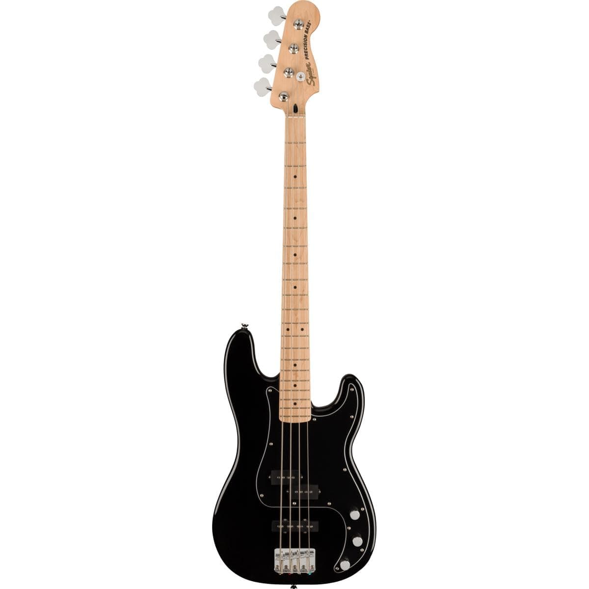 Squier Affinity Series Precision Bass Pack, Black, Maple Fingerboard, with Gig Bag and Rumble 15 Amp
