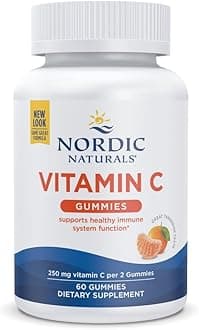 Vitamin C Gummies, Tart Tangerine - 60 Gummies - 250 mg Vitamin C - Immune Support, Antioxidant Protection, Child Growth & Development - Non-GMO, Vegan - 30 Servings