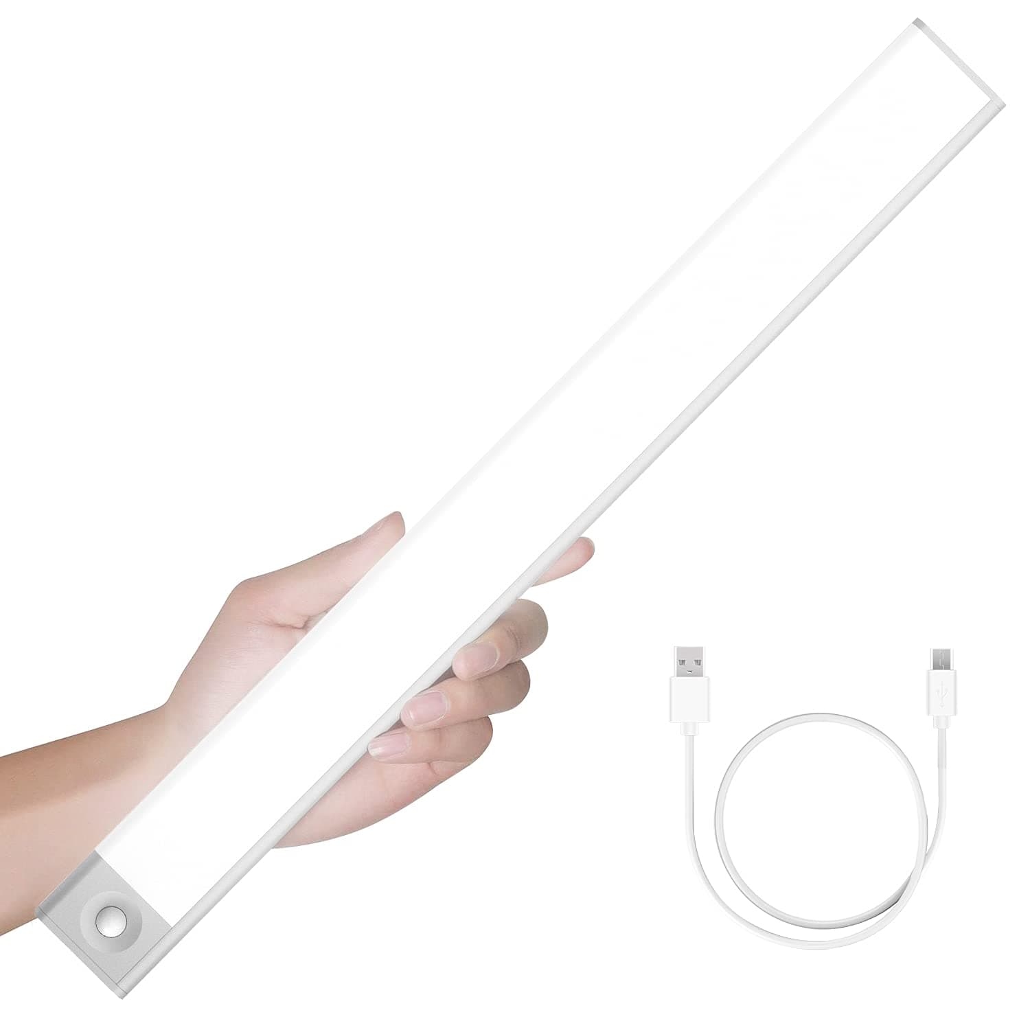 Dallfoll Under Cabinet Light with Motion Sensor, 72 LED, Rechargeable Battery, Magnetic Strip (40CM) for Kitchen, Wardrobe