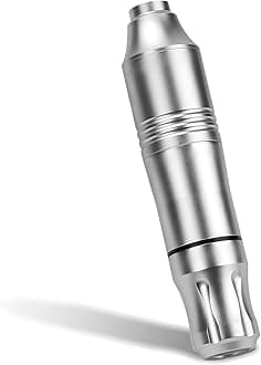 Rotary Tattoo Machine, ATOMUS Tattoo Pen Style Cartridge Machine Gun Liner Shader with DC Cord 9000r/m Motor Zinc Alloy Tattoo Machine Kit for Body Art Tattoo (Silver)