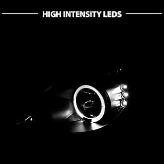AmeriLite Projector Headlights Halo Black for Toyota Celica - Passenger and Driver Side