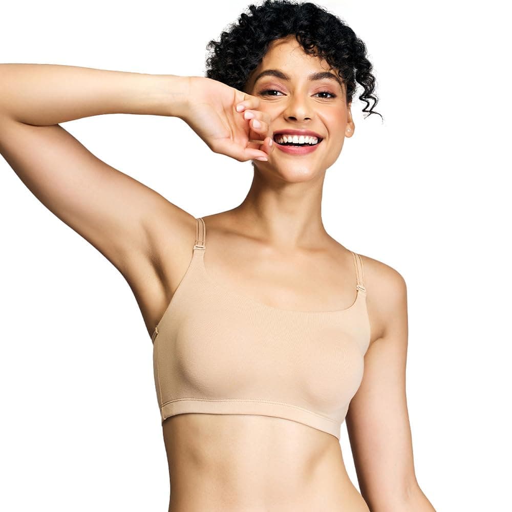 (NYB165) Cotton Non Padded & Non Wired Full Coverage Slip On T-Shirt Bra for Women | Easy Breezy Soft Fabric with Hidden Shaper Sling for No Side Bulge & Detachable Strap