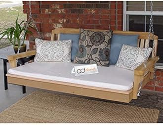 Solid Wood Hanging 2 Seater Swing Chair | Wooden Hammock Swing Sofa with Rope & Complete Accessories for Living Room, Indoor, Outdoor, Balcony & Garden | House Big Swings Jhula | Pine Finish