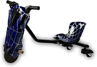36V Mini Drift Scooter for Kids | Electric Ride-On with 360° Drift Action, LED Lights, Music & Stylish Designs | Durable, Safe, and Fun for Boys & Girls Ages 5-10 (Blue Spider Web)