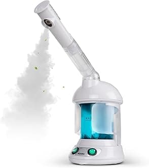 AGARO Prima Facial Steamer 2 in 1 Hair and Face Steamer for Natural Hair with UV Ozone, Face Steamer, Hair Humidifier, Moisturising Hydration System, Sprayer for Personal Care, Home and Salon,White