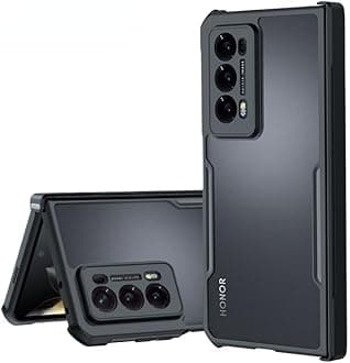 Gruattreay Compatible with Honor Magic V2 Case,Airbag Shockproof Shell,Back Transparent Lens Protective Folding Cover