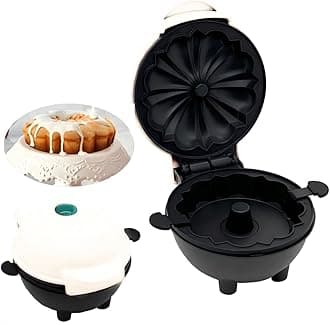 Cake Maker Lava Cake Maker Mini Donut Maker Waffle Maker Pancakes Maker Machine for Breakfast, Snacks, Desserts Non-stick Surface, Cake Machine, Double-sided Heating, White