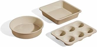 Our Place Wonder Oven Baker’s Kit – 3-Piece Toxin-Free Ceramic Nonstick Bakeware Set (20cm Round, 20cm Square, 6-Cup Muffin Pan) - Oven-Safe up to 232°C - Steam