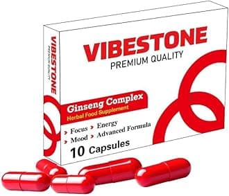 Ultra Strong VIBESTONE RED™.10 x 700mg Pills - Herbal Supplement, Performance Enhancing Supplements for Energy, Stamina and Endurance.Stronger and Harder Performance Ginseng Capsules.