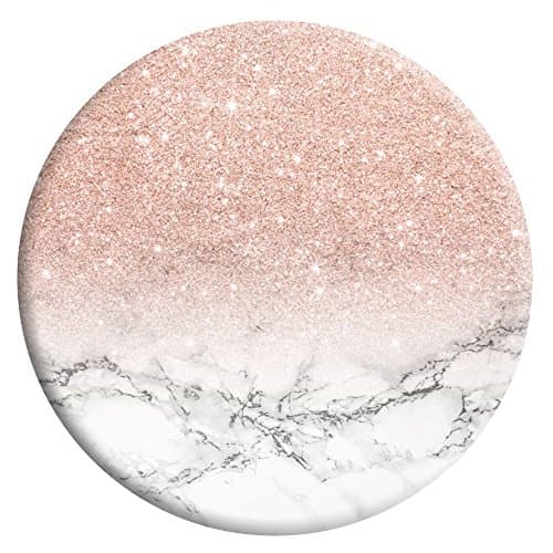 Expanding Stand and Grip for Smartphones and Tablets, Multi-Function Mounts and Stands Kit Car Mount iPhone Holder Collapsible (Rose Gold Marble)