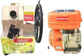 By MASTER MACHINES Stainless Steel 3 Roller Manual Sugar Cane Juice Machine With Petrol Engine | Hand Sugar Cane Juicer, Sugarcane Squeezer For Commercial Use - 1 Year Warranty MM-53