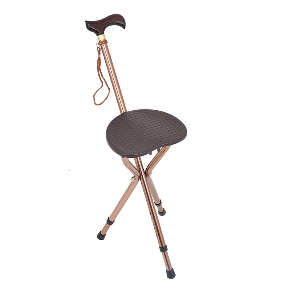XFF Folding Cane Seat,Cane Stool Old People Help-Step Device Walking Stick Three Feet Hiking Chair-A/A