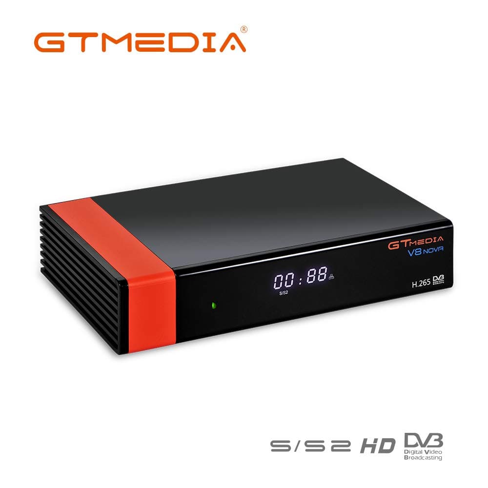 GTMedia V8 Nova Orange FTA DVB S2 Sattelite Receiver with Built-in Wi-Fi HDMI Support Full HD 1080p PVR Newcam Youtube PowerVu Dre & Biss Key