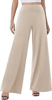 Wide Leg Palazzo Pants for Women - High Waist Casual Beach Lounge Pants Loose Dress Pants Stretchy Trousers