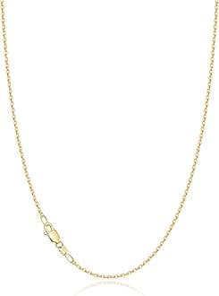 18k Gold Plated 925 Sterling Silver Chain Necklace for Women, 1.2mm Cable Chain Necklace Thin & Dainty & Sturdy Women's Chain Necklaces 14/16/17/18/20/22/24 Inch