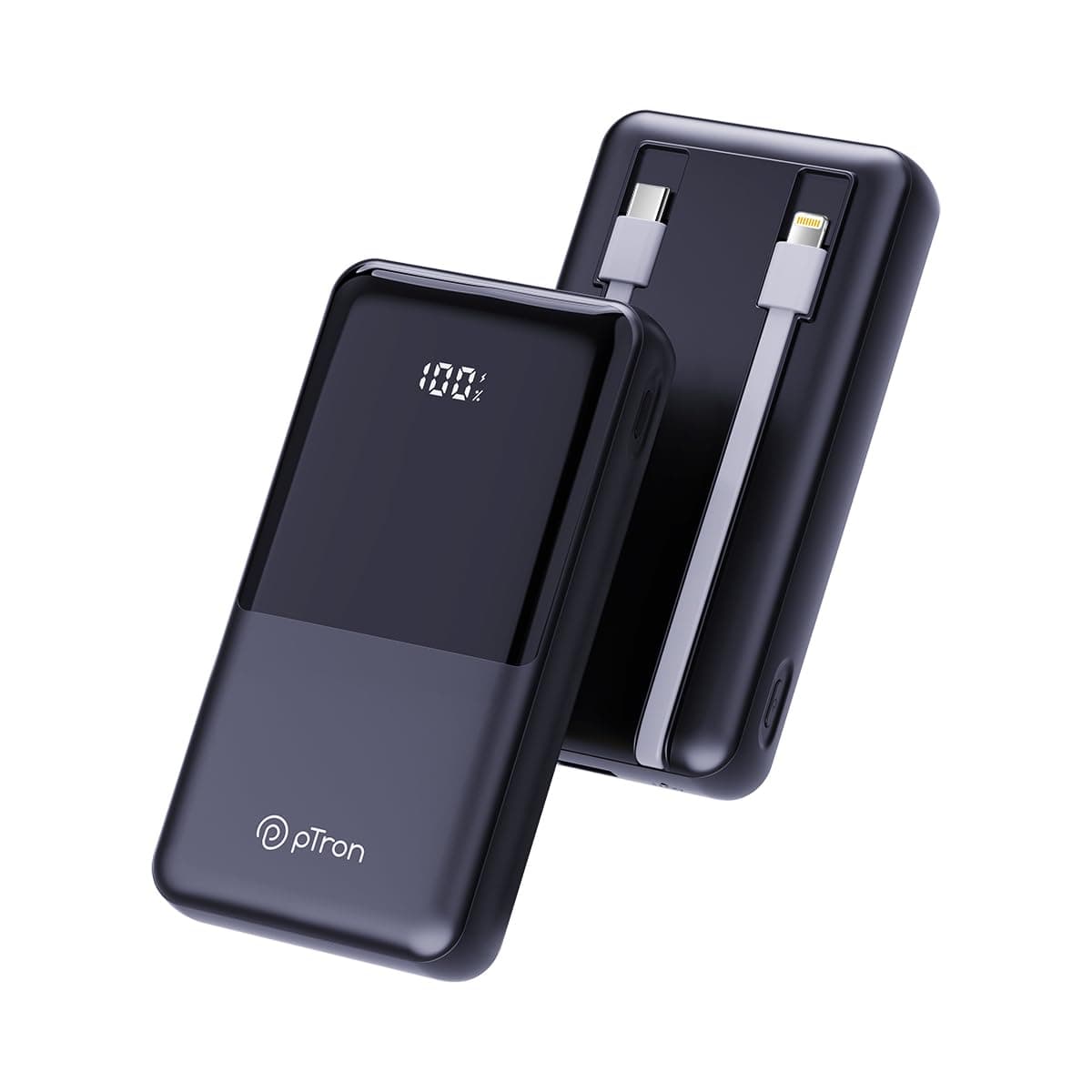 - pTron Dynamo Power 20000mAh 22.5W Super Fast Charging, USB Type-C Input Power Bank with Quick Charge & 20W Power Delivery, Built-in Charging Cables, 4 Outputs, Type-C Input/Output Port (Black)