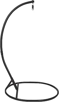 Dawsons Living Hanging Egg Chair Stand - Single Collapsible Hanging Hammock Chair Stand - Indoor and Outdoor Use - Portable (Black)