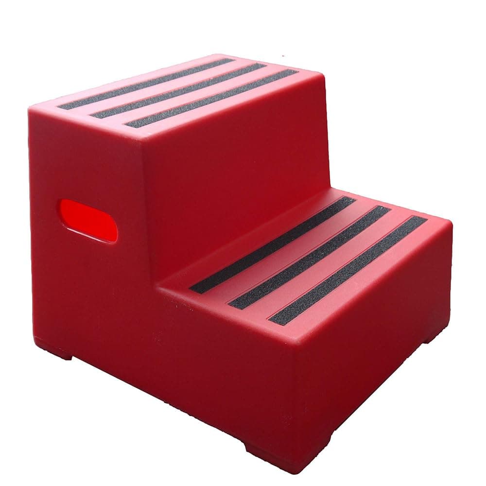 Premium Step 2 Tread Industrial Red Plastic Moulded Block Step