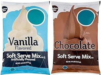 DASHER'S SPICE & BEANS Chocolate & Vanilla Soft Serve Powdered Ice Cream Mix | Lactose Free | Kosher | 6 lb. Bag each