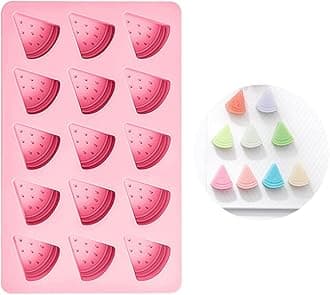 Cute Watermelon Ice Cube Trays Silicone Fruit Chocolate Mold Wax Melt Molds Easy Release Watermelons Ice Trays Non-Stick Chocolate Soap Pudding Jello Fruit Ice Cube Tray (Watermelon)