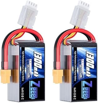 Zeee 11.1V 120C 1300mAh 3S RC Lipo Battery Graphene Battery with XT60 Plug for FPV Racing Drone Quadcopter Helicopter Airplane RC Boat RC Car RC Models(2 Pack)