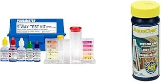 Poolmaster 5-Way Test Kit and AquaChek 400-7000ppm Salt Test Strips for Pool and Spa Water Chemistry