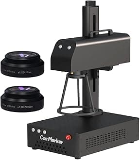 ComMarker B4 20W Fiber Laser Engraver Machine, LightBurn Compatible Laser Engraving with 2 Different Size Lens,2-in-1 Desktop and Handheld Fiber Laser Marking Machine for Jewelry,Sliver,Gold,Tumblers