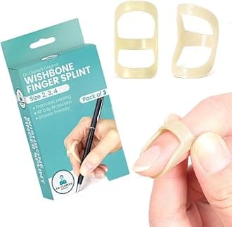 Wishbone Finger Splints - Size 1, 2, 3 - 3 Pack - Finger Splint, Thumb Splint, Trigger Finger Splint For Thumb, Middle, Pinky or Ring Finger - Finger Hand Brace for Arthritis, Mallet Finger