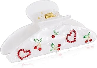 LILIE&WHITE 1PC Red Heart And Cherry Hair Clips For Women Medium Size Hair Claws Clips Hair Accessories