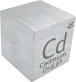 0.39" Element Cube Pure 10mm Density Cube for Element Collection Periodic Table Hunter, and More (1", Cadmium)