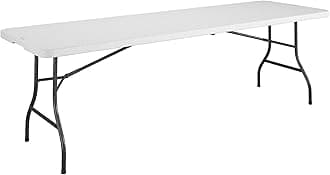 Cosco8' (96") Resin Straight Table, White