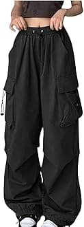 Cargo Pants Women High Waisted Baggy Fashion Streetwear Y2k Drawstring Trousers Outdoor Workout Wide Leg Hiking Pants