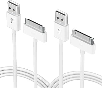 sarmert Apple Certified 30 Pin USB Charging Cable, UPoweradd 4.0ft USB Sync Charging Cord iPhone Compatible for 4 4s 3G 3GS iPad 1 2 3 iPod Touch Nano White (2 PCS)
