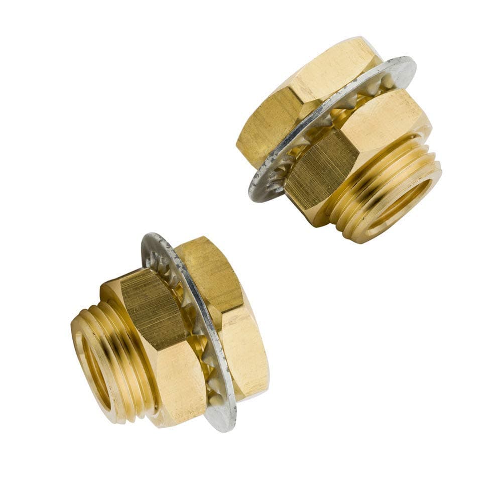 Legines Brass Bulkhead Pipe Fitting,1/8" NPT Female Bulkhead Coupling Tank Fitting, 0.96" Length (Pack of 2)