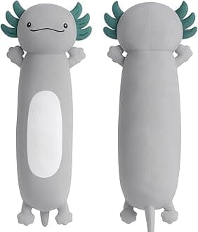 22 inch Cute Giant Grey Axolotl Plush Soft Body Pillow, Large Axolotl Stuffed Animals Toy, Squishy Plushies Gifts for Kids Boys Girls Birthday, Halloween, Christmas