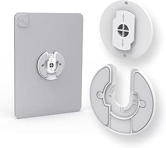 Universal Tablet Wall Mount Adjustable 90 Degree Swivel ipad Mount Fit for e-Reader/Kindle Compatible with Cable Box/Smart Speaker/WiFi Router and More(2Pack) (White)