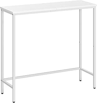 HOOBRO Console Table, Slim Console Table for Hallway, Metal Frame, Compact Display Table, Sofa Table for Small Spaces, Entryway, Living Room, Sturdy, Metal Frame, White EWW75XG01