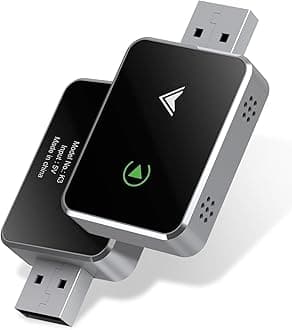 Wireless CarPlay Adapter, 2025 Upgraded 2-in-1 Mini Size CarPlay & Android Auto, Convert Wired to Wireless with USB & Type-C, Plug & Play, Stable Control & No Delay Car Play with iPhone & Android