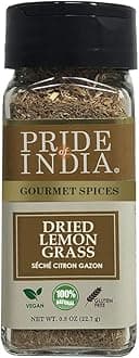 Pride Of India - Organic Lemongrass Fine Cut & Sifted - 0.8 oz (22.7 gm) Small Dual Sifter Jar - Certified Pure and Authentic Indian Herb