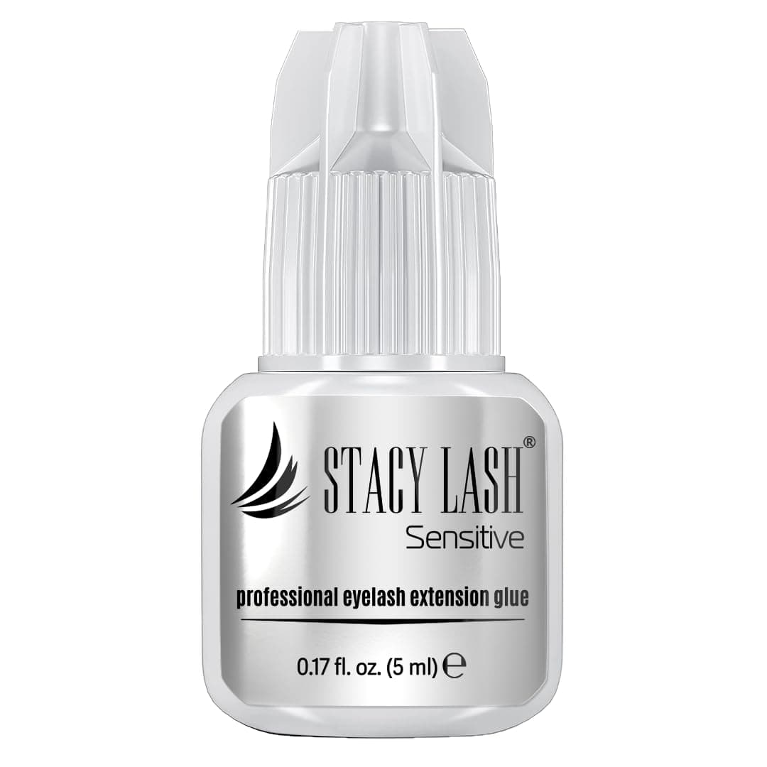 STACY LASH Sensitive Eyelash Extension Glue 0.17fl.oz/5ml / 5-6 Sec Drying time/Retention – 4-5 Weeks/Black Adhesive/Lash Tech Supplies
