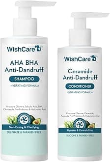 WishCare Hydrating AHA BHA Anti Dandruff Shampoo & Ceramide Conditioner - Combo Pack (250ml+200ml)