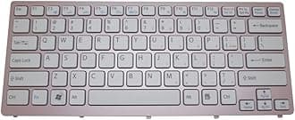 Laptop Keyboard for Sony VPC-CW VPCCW VPCCW1 VPCCW12EN VPCCW13EG VPCCW13FD VPCCW13FL VPCCW13FX VPCCW14FX VPCCW15FG VPCCW15FH VPCCW17FX English US White with Pink Frame New