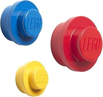 Lego Wall Hanger Set - 3-Piece Decorative Home Accessories for Kids & Adults, Cute Room Decor, Space-Saving Coat Hooks, Wall Hangers Red, Blue, Yellow